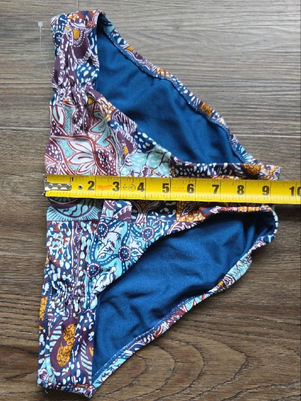 Nwot Bar III Blue Floral Print Bikini Bottom Size Medium